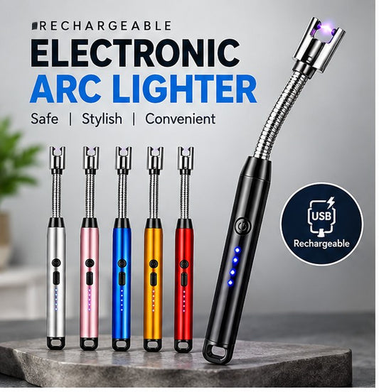 USB Rechargeable Electric Arc Lighter – Windproof Flameless Lighter